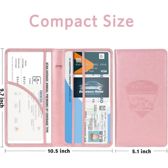 Car Registration and Insurance Holder - Vehicle Glove Box Car Organizer, Auto Tr - Picture 5 of 7